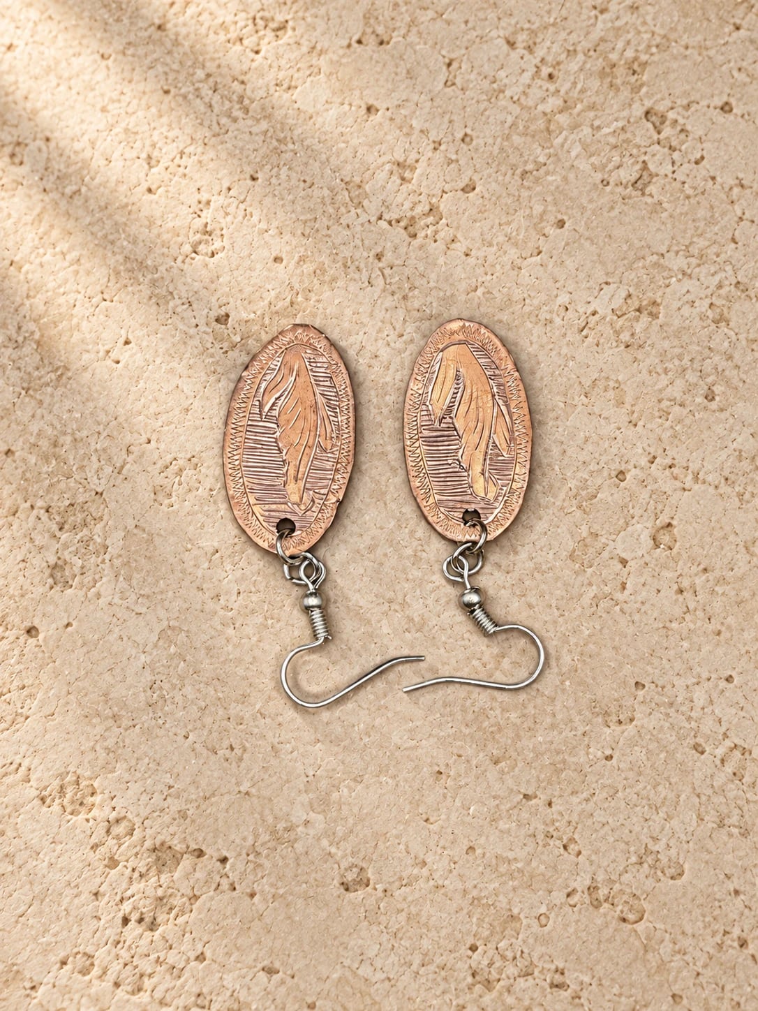 Leaf Oval Earrings — 1